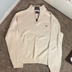 Chaps Men's Cream Zip-Up Sweater